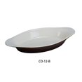 thumbnail image 1 of 12 oz China Oval Welsh Rarebit Crock, White & Brown - 10 x 5.35 x 1.25 in. - Pack of 36, 1 of 1