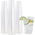 thumbnail image 1 of 12 oz Clear Plastic Cups, Disposable Heavy Duty Hard Plastic Cups, Reusable, 100 Count, 1 of 4