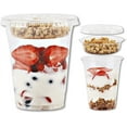 thumbnail image 1 of 12 oz Clear Plastic Parfait Cups with Insert 3.25oz & Flat Lids No Hole - (50 Sets) Yogurt Fruit Parfait Cups for Kids, for Dips and Veggies, Take Away Breakfast and Snacks. No Leaking, 1 of 4