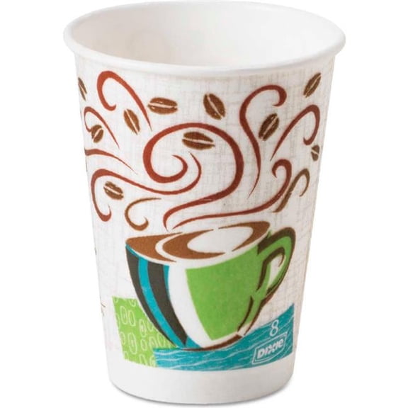 12 oz Coffee Dreams Design Dixie PerfecTouch Hot Cups - 1000 Count