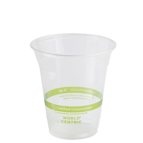 12 oz. Cold Drink Cup PLA Biodegradable PLA Corn Plastic (Pack of 150)