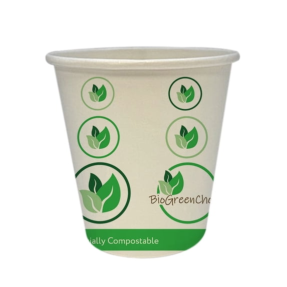 BioGreenChoice 12 oz. Compostable Eco-friendly Hot Paper Cup with PLA Lining, Single Wall Printed Disposable Hot Coffee cups - (1000 Count- Bulk)