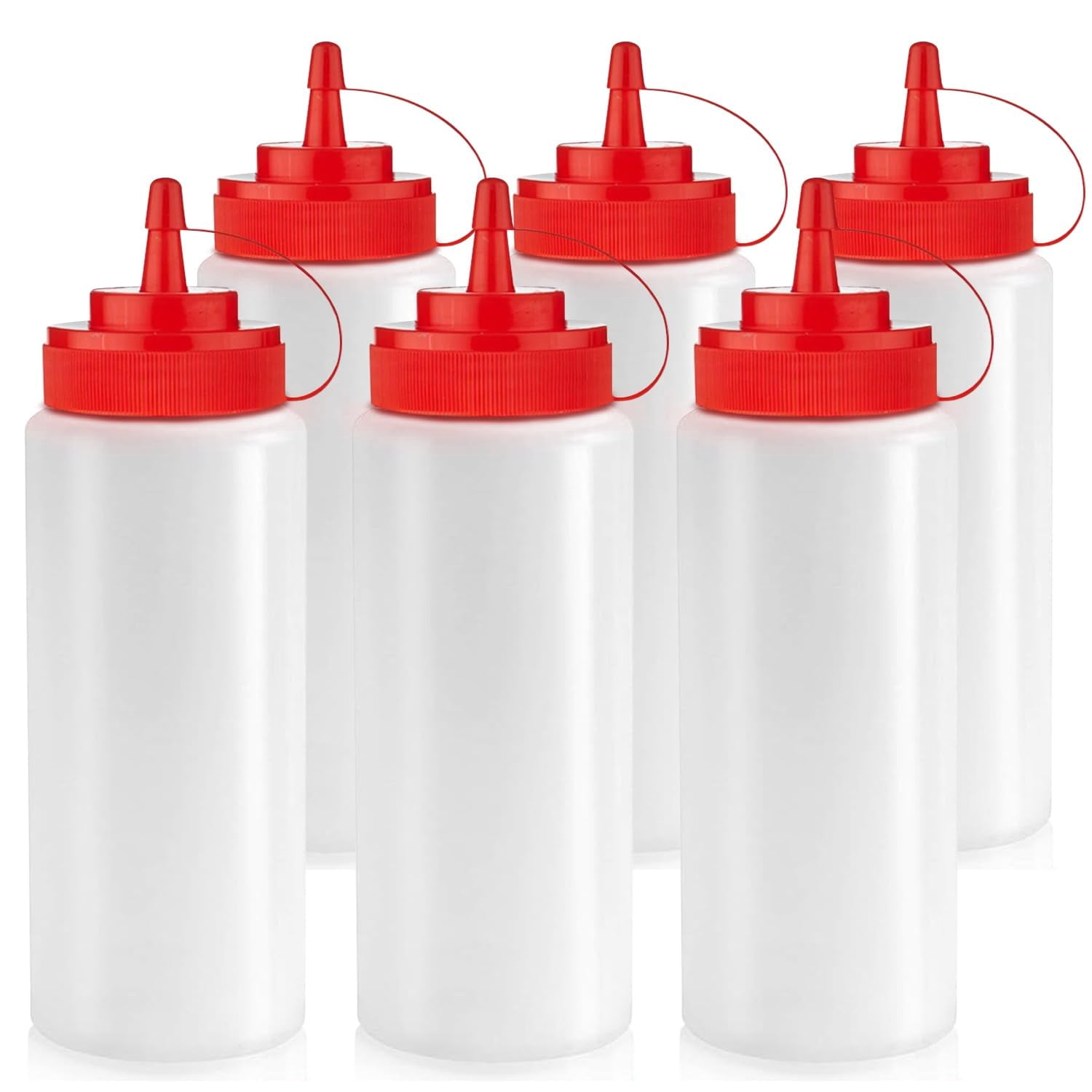 12 oz Condiment Squeeze Bottles for Sauces - Leak Proof Oil, Syrup, Dressing Squirt Bottles - 3 Pack