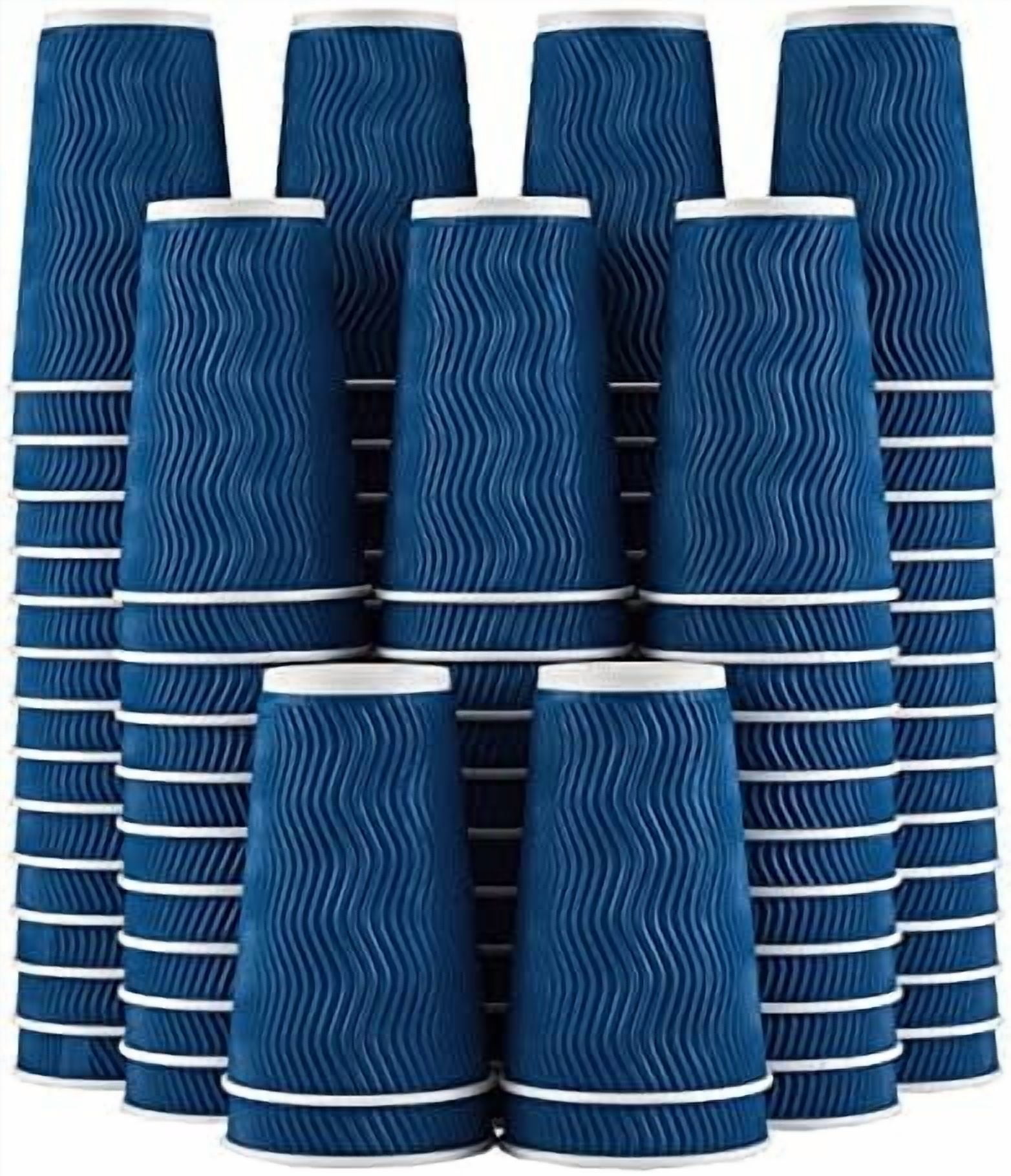 12 oz Disposable Coffee Cups - 120 Pack, Insulated Corrugated Paper ...