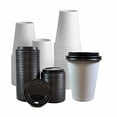 thumbnail image 1 of 100-Pack 12 oz Disposable Paper Coffee Cups with Black Lids – Hot Drink Cups for Home, Office & Events, 1 of 2