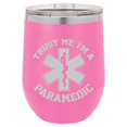 thumbnail image 1 of 12 oz Double Wall Vacuum Insulated Stainless Steel Stemless Wine Tumbler Glass Coffee Travel Mug With Lid Trust Me I'm A Paramedic (Hot-Pink), 1 of 1