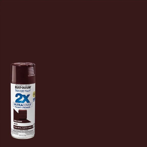 Rust-Oleum 12 oz. Gloss Kona Brown General Purpose Spray Paint 6-Pack Interior & Exterior Use, Professional Finish