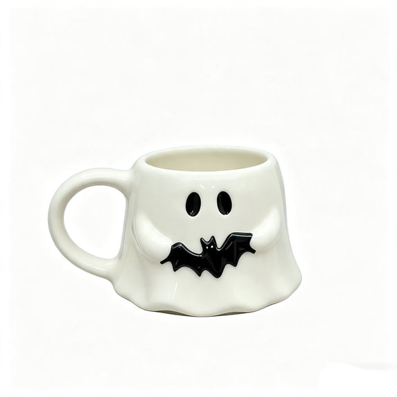 12 oz Halloween Ghost Coffee Mugs,Resin Cute Ghost Coffee Cups with Handle & Holiday Elements Decor,Perfect for Fall Office Home Decor Gifts
