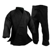 12 oz Heavyweight Cotton Karate Uniform Martial Arts Black Gi