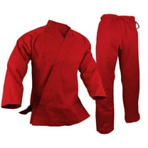 12 oz Heavyweight Cotton Karate Uniform Martial Arts Red Gi