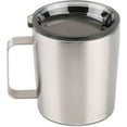 thumbnail image 1 of 12 oz Insulated Coffee Mug with Lid, Stainless Steel, Double Wall Vacuum Insulated Travel Mug Coffee Cup with Handle, Stainless Steel/Silver (803-019), 1 of 6