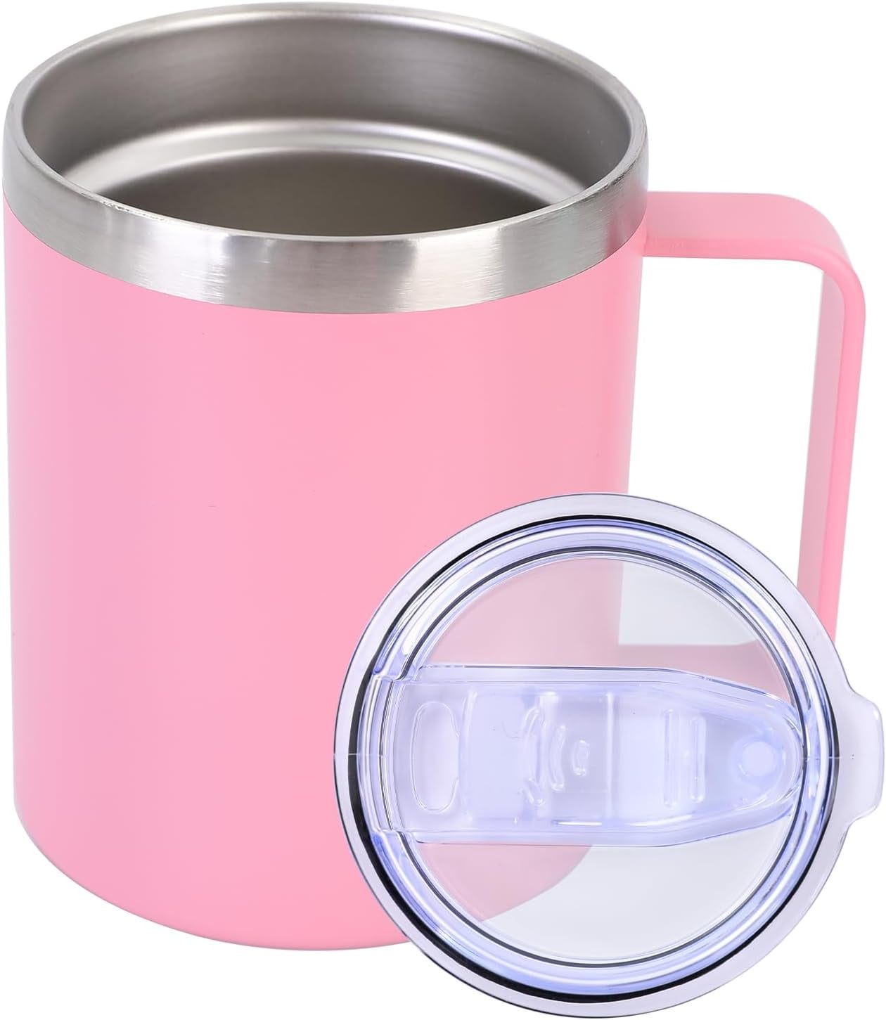 12 oz Insulated Tumbler with Lid and Handle for Hot and Cold Drinks ...