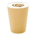 thumbnail image 1 of 12 oz Kraft Paper Coffee Cup - Ripple Wall - 3 1/2" x 3 1/2" x 4 1/4" - 500 count box, 1 of 3