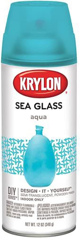 12 oz Krylon 9057 Aqua Sea Glass Decorative Glass Spray Paint Pack of 6