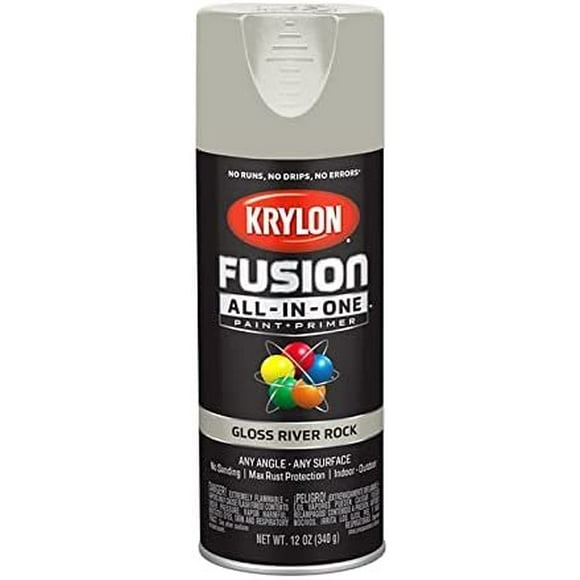 12 oz Krylon K02721007 River Rock Fusion All-In-One Paint & Primer Spray Paint, Gloss Pack of 6