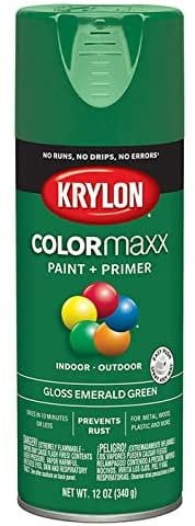 12 oz Krylon K05517007 Emerald Green COLORmaxx Paint & Primer Spray Paint, Gloss Pack of 6