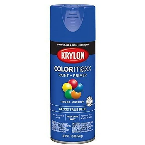 Krylon COLORmaxx Paint & Primer Spray Paint Gloss - Durable, Interior/Exterior - 6 Pack, 12 oz, Blue