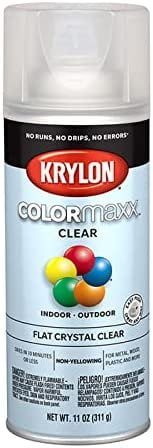 12 oz Krylon K05547007 Crystal Clear COLORmaxx Paint & Primer Spray Paint, Flat Pack of 6