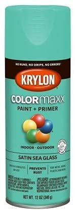 12 oz Krylon K05576007 Sea Glass COLORmaxx Paint & Primer Spray Paint, Satin Pack of 6