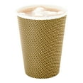 thumbnail image 1 of 12 oz Mocha Pin Check Paper Coffee Cup - Spiral Wall - 3 1/2" x 3 1/2" x 4 1/4" - 500 count box, 1 of 3