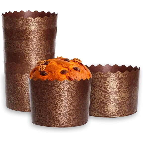 12 oz Panettone Paper Mold | 12 Pack | Easter Bread Paper Molds Paska Mold Kulich - Easter Bread Forms - Non Stick Panettone Baking Cups