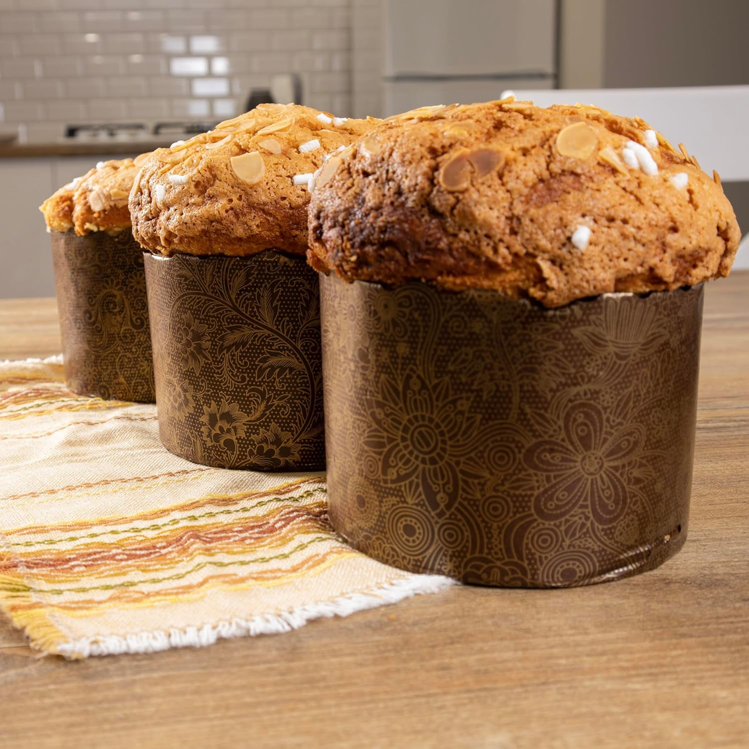 12 oz Panettone Paper Mold Pack of 12 Non Stick Disposable Baking Cups Easter Bread Mold for P Moisturizing and Greasy Food Parchment Double