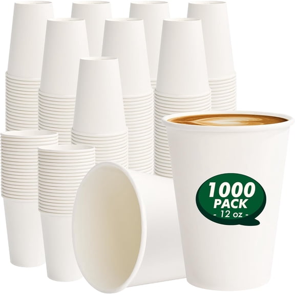 12 oz Paper Coffee Cups 1000 Pack