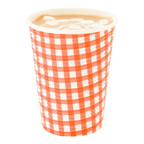 12 oz Picnic Print Paper Coffee Cup - Spiral Wall - 3 1/2" x 3 1/2" x 4 1/4" - 500 count box