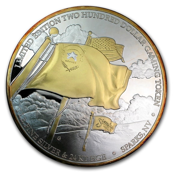 12 oz Silver Round - $200 Gaming Token (Casino Varies)