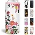 thumbnail image 1 of 12 oz Slim Can Cooler Stainless Steel Skinny Can Cooler Insulated Beer Can Cooler for Hard Seltzers Unique Pink Flower Gifts for Women and Men, 1 of 6