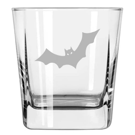 12 oz Square Base Rocks Whiskey Double Old Fashioned Glass Bat