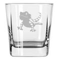 thumbnail image 1 of 12 oz Square Base Rocks Whiskey Double Old Fashioned Glass Bearded Dragon Lizard, 1 of 1