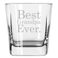 thumbnail image 1 of 12 oz Square Base Rocks Whiskey Double Old Fashioned Glass Best Grandpa Ever, 1 of 1