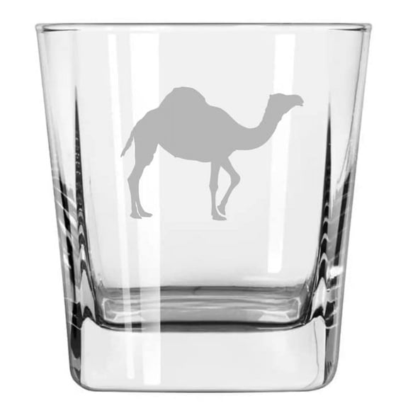 12 oz Square Base Rocks Whiskey Double Old Fashioned Glass Camel