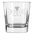 thumbnail image 1 of 12 oz Square Base Rocks Whiskey Double Old Fashioned Glass Cat Face Whiskers, 1 of 1