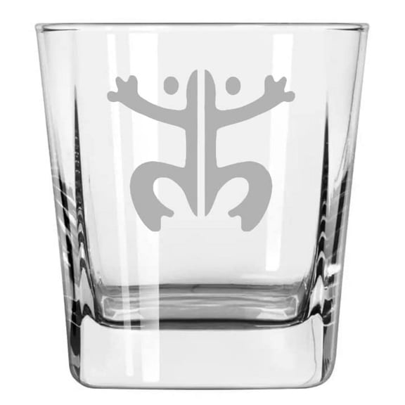 12 oz Square Base Rocks Whiskey Double Old Fashioned Glass Coqui Frog