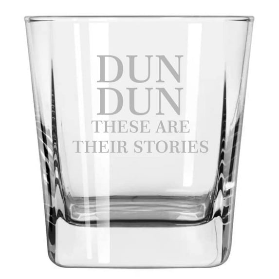 12 oz Square Base Rocks Whiskey Double Old Fashioned Glass Dun Dun These Are Their Stories