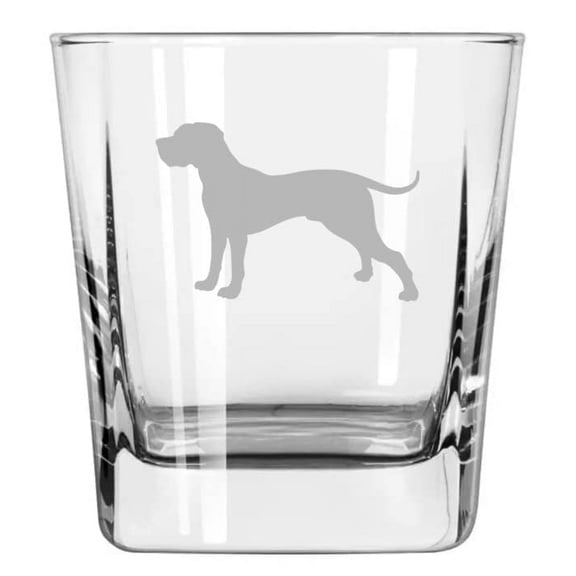 12 oz Square Base Rocks Whiskey Double Old Fashioned Glass Great Dane