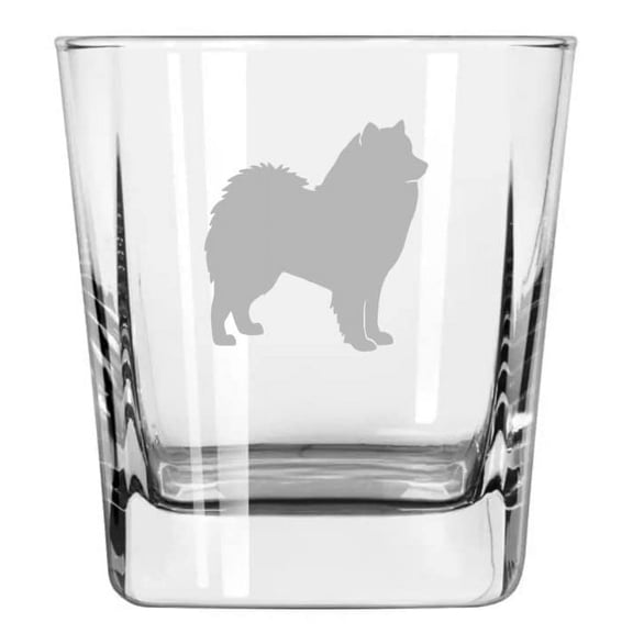 12 oz Square Base Rocks Whiskey Double Old Fashioned Glass Samoyed