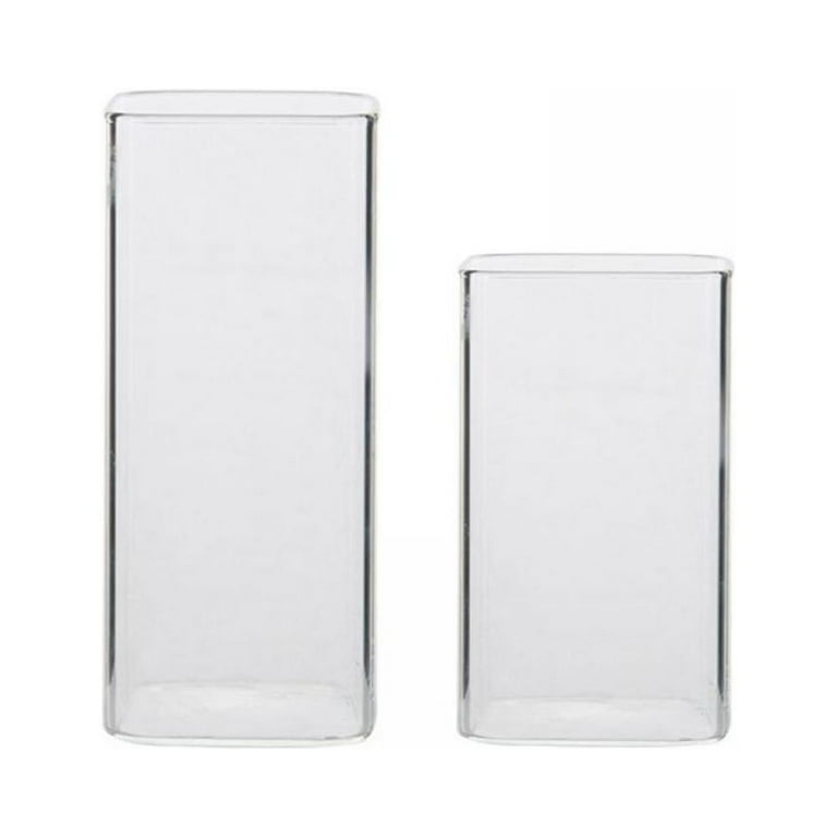 12 oz Square Dinnerware Glass, Straight Cup for Water Milk Juice Mixed  Drinks