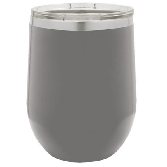 12 oz Stainless Steel Polar Camel Stemless Wine Tumbler, Dark Grey