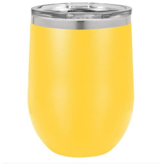 12 oz Stainless Steel Polar Camel Stemless Wine Tumbler, Yellow