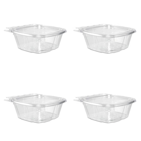 12 oz Tamper-Resistant Clear Hinged Container with Flat Lid (Case of 200)