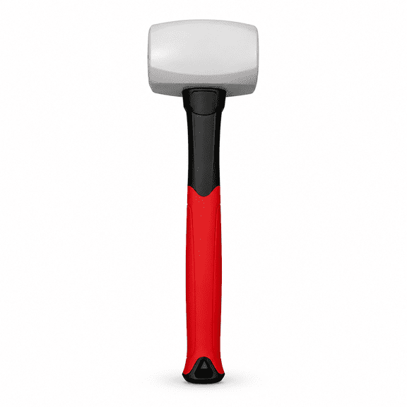 12 oz White Rubber Mallet, Low Recoil Double-Face Hammer for Flooring and Woodworking