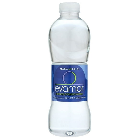 (12 pack) (12 Pack) Evamor Naturally Alkaline Artesian Water Natural Artesian, 32 Fl Oz.