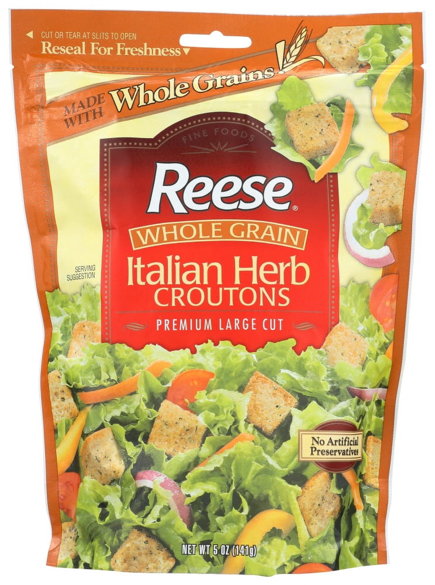 (12 pack) (12 Pack) Reese Whole Grain Croutons, Italian Herb, 5 Oz
