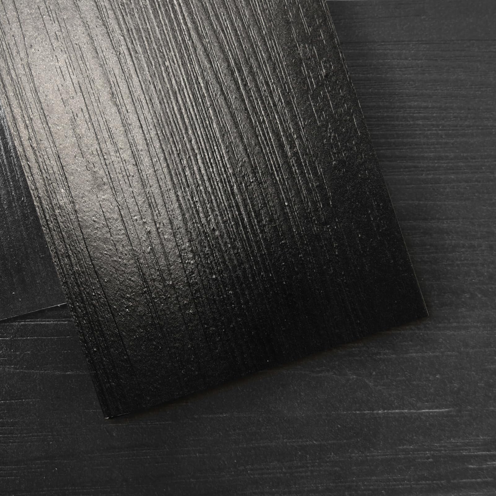 12-pack 18 Sq.ft Peel And Stick Floor Tiles Vinyl Plank Flooring Wood Look  Adhesive Waterproof Tile Sticker For Bedroom Living Room Kitchen Rv In Black