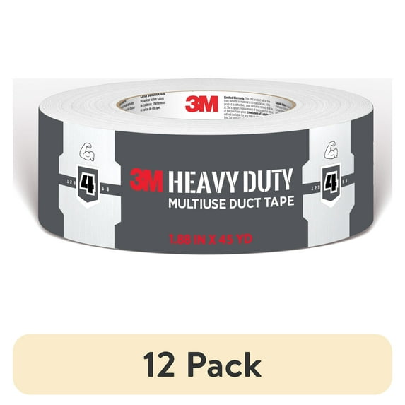 (12 pack) 3M Heavy Duty White Duct Tape, 1.88 in. x 45 yd., 1 Roll