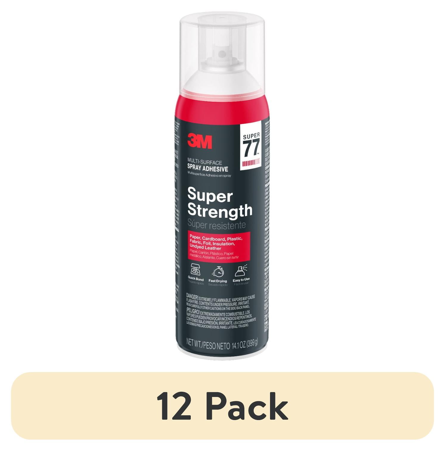 (12 pack) 3M Super 77 Multi-Surface Spray Adhesive, Glue, Fabrics, Crafts, 14.1 oz