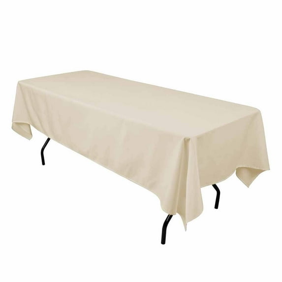 12 pack 60"×102" Seamless 100% Polyester rectangular Tablecloth 25 COLORS Dine", (Color: beige)